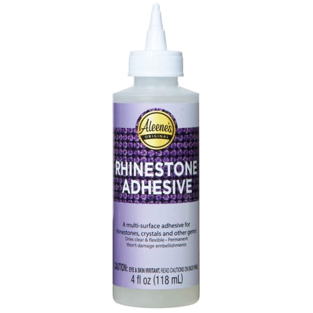 Aleene's Rhinestone Adhesive, 4 fl. oz. - Permanent Clear Glue for Crystals, Gems & Embellishments