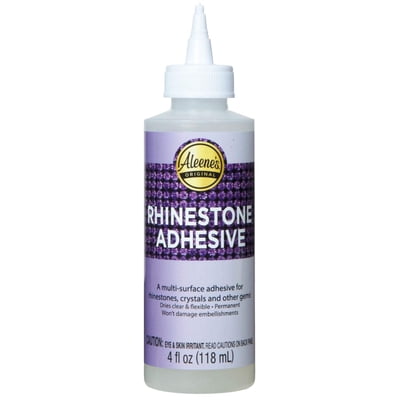 Aleene's Rhinestone Adhesive, 4 fl. oz. - Permanent Clear Glue for Crystals, Gems & Embellishments