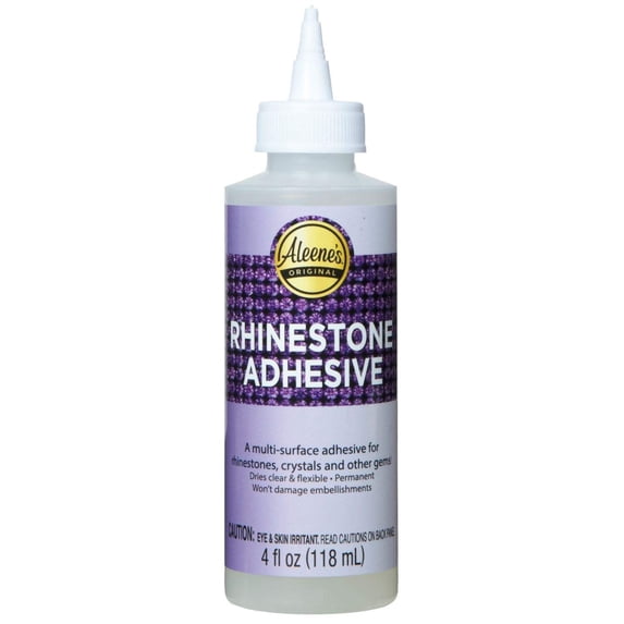 Aleene's Rhinestone Adhesive, 4 fl. oz. - Permanent Clear Glue for Crystals, Gems & Embellishments