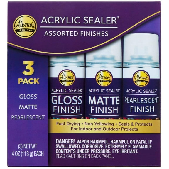 Aleene's Spray Acrylic Sealer Assorted Finish Trial Pack,  3 Pack of 4 oz Cans