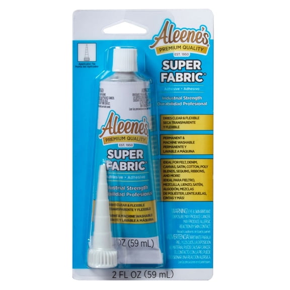 Aleene’s Super Fabric Adhesive, 2 fl oz – Industrial-Strength No-Sew Glue for Heavy Fabrics, Leather, Denim, Canvas & Embellishments
