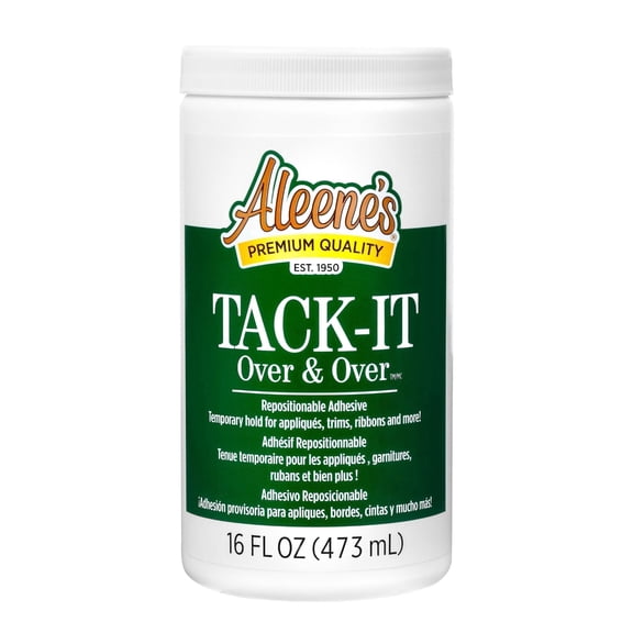 Aleene's Tack-It Over & Over Flexible Repositional Adhesive Craft Glue, Clear, 16 oz