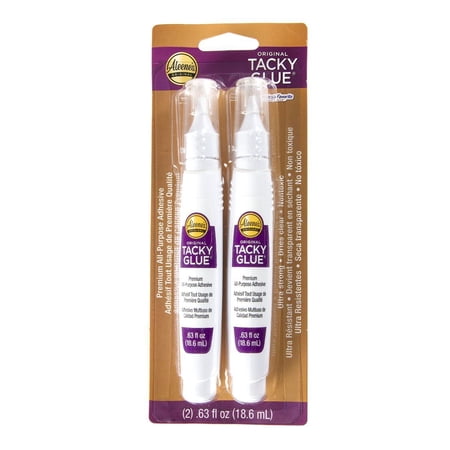 Aleene's Original Tacky Glue Pen, Precision Tip Application, All Purpose Adhesive, Perfect for Crafts and DIY Projects, Dries Fast and Clear, .63 fl oz 2-Pack