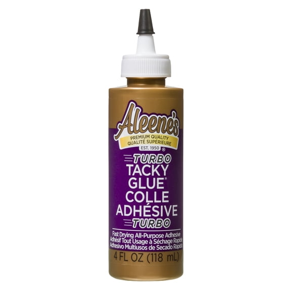 Aleenes Turbo Tacky Glue for Crafts, Fast-Grabbing Strong Hold Adhesive, Dries Clear, 4 fl oz