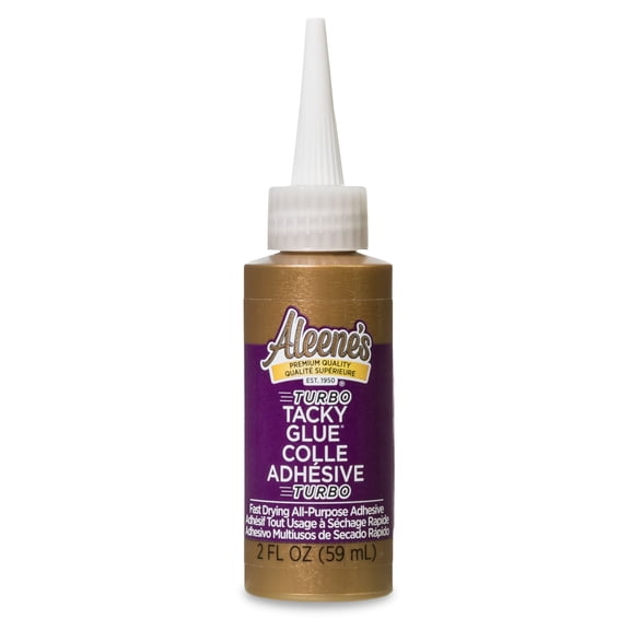 Aleene's Turbo Tacky Glue for Crafts, Needle nose Tip for Precision Application, Strong Bond Adhesive, Dries Clear, 2 fl oz