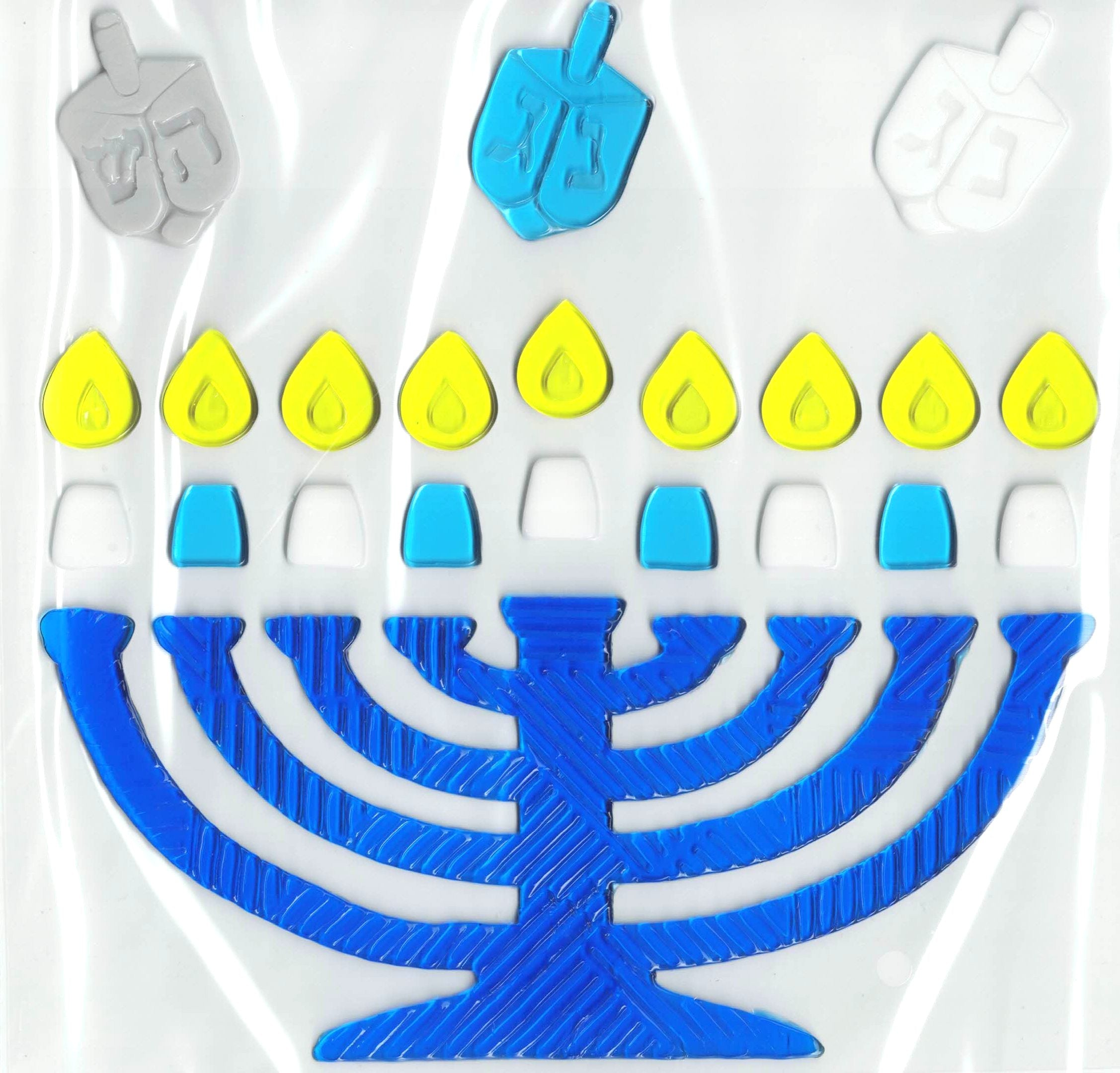Alef 3Pack Hanukkah Window Cling Menorah