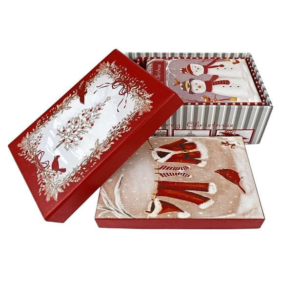Alef Elegant Decorative Holiday Themed Nesting Gift Boxes -3 Boxes- Nesting Boxes Beautifully Themed and Decorated - Perfect for Gifts or Simple Decoration!