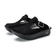 Alegria Womens Classic La Dee Dottie Leather Clog, Black, Size 9