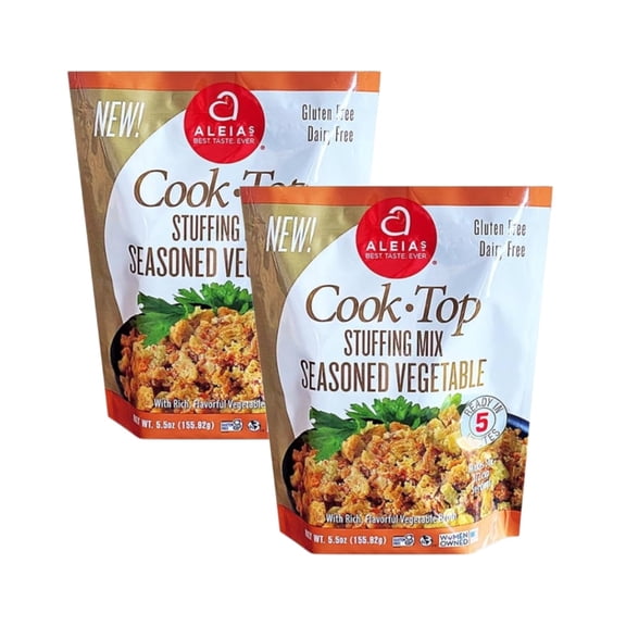 Aleia's CookTop Stuffing Mix, Seasoned Vegetable, 5.5 oz (2 Pack)