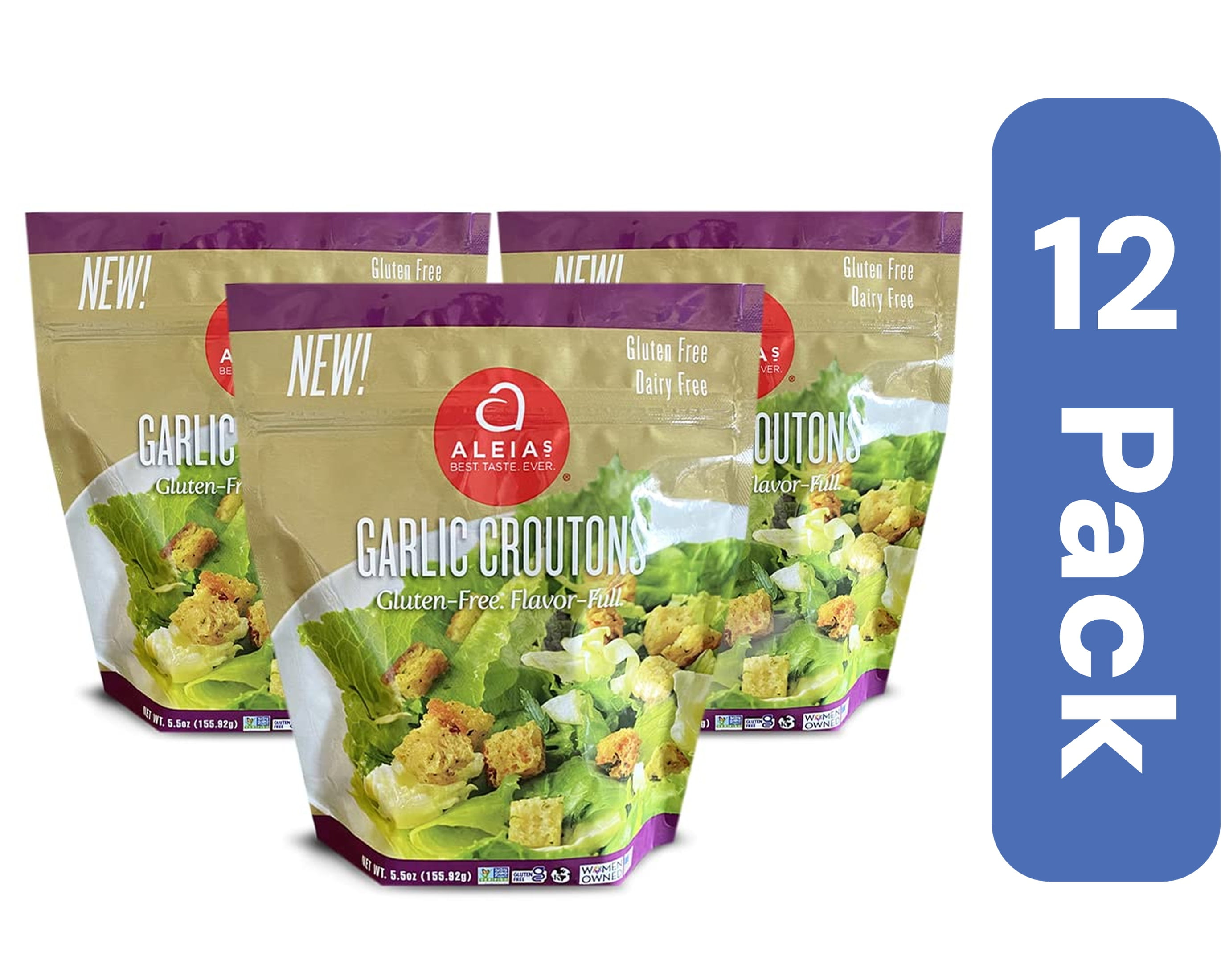 Aleia's Garlic Croutons 5.5 oz (Pack Of 12)