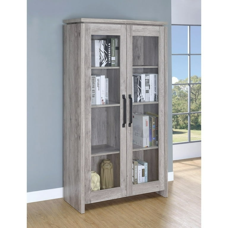 Alejo 2 door Tall Cabinet Grey Driftwood