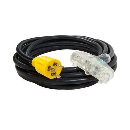 Aleko GAC325-UNB 25 ft. RV Trailer Generator Adapter Cord General 30A 3PIN Male to 15A Female, Black & Yellow