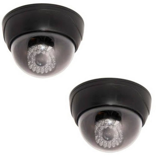 Aleko Surveillance Imitation Dome Camera with LED Black Lot of 2