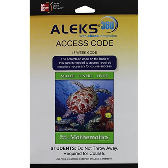 Pre-Owned Aleks 360 Access Card (18 Weeks) for Basic College Mathematics Paperback
