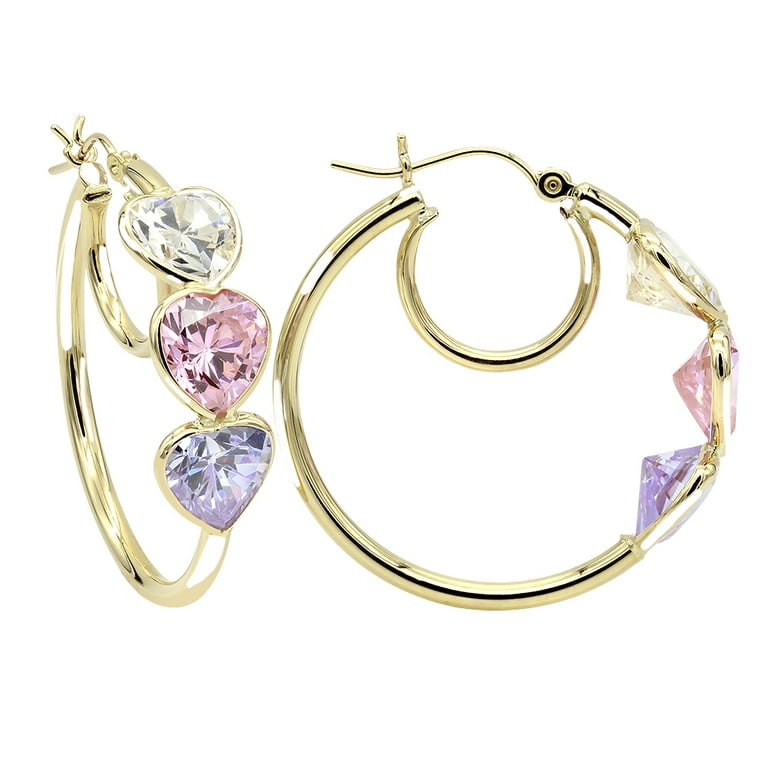 CZ hoops Yellow Gold CZ hoops Yellow Gold