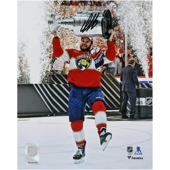 Aleksander Barkov Florida Panthers Autographed 2024 Stanley Cup Champions 8" x 10" Raising Cup Photograph - Fanatics Authentic Certified