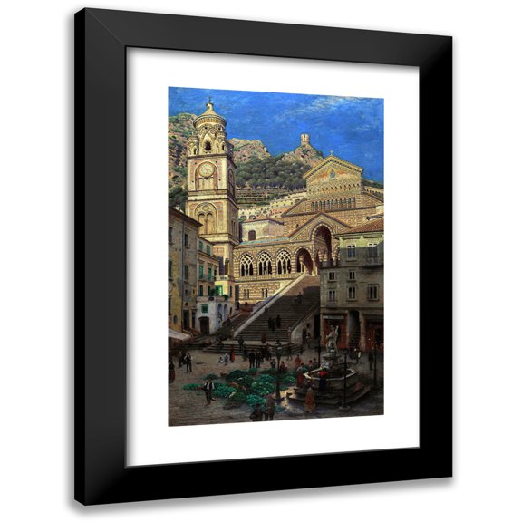 Aleksander Gierymski 11x14 Black Modern Framed Museum Art Print Titled - Amalfi Cathedral (19th Century)
