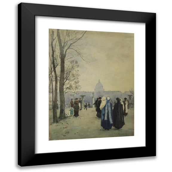 Aleksander Gierymski 11x14 Black Modern Framed Museum Art Print Titled - Stroll in the Park (Between 1891 and 1893)