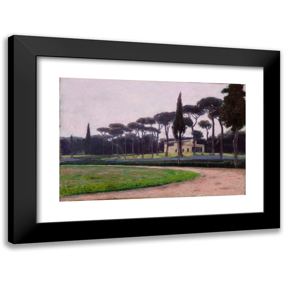 Aleksander Gierymski 14x11 Black Modern Framed Museum Art Print Titled - Villa Borghese in Rome (1900)