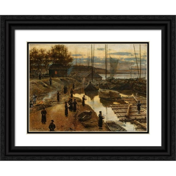 Aleksander Gierymski 14x11 Black Ornate Wood Framed Double Matted Museum Art Print Titled: Feast of Trumpets I