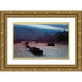 thumbnail image 1 of Aleksander Gierymski 18x13 Gold Ornate Wood Frame and Double Matted Museum Art Print Titled - Evening on the Seine (1893), 1 of 4