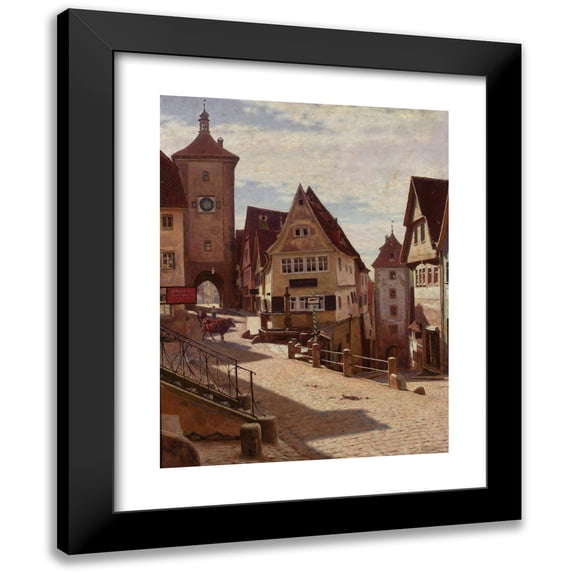 Aleksander Gierymski 19x24 Black Modern Framed Museum Art Print Titled - Am Plonlein in Rothenburg (1896-1897)