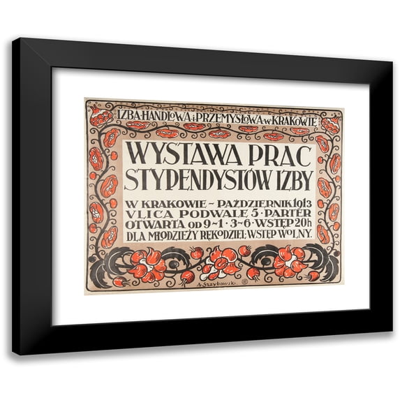 Aleksander Grzybowski 24x19 Black Modern Framed Museum Art Print Titled - Chamber of Commerce and Industrial in Krakow. Exhibition of Work Scholarship Holders. (1913)