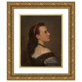 thumbnail image 1 of Aleksander Kotsis 12x14 Gold Ornate Wood Frame and Double Matted Museum Art Print Titled - Portrait of a Young Lady (1870), 1 of 4