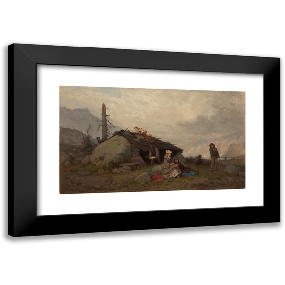 Aleksander Kotsis 14x10 Black Modern Framed Museum Art Print Titled - Trip in the Tatra Mountains (1873)