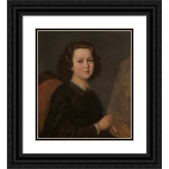 Aleksander Kotsis 20x22 Black Ornate Framed Double Matted Museum Art Print Titled: Portrait of Jozef Geppert (1870-1875)