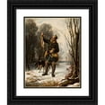 thumbnail image 1 of Aleksander Raczyński 12x14 Black Ornate Wood Framed Double Matted Museum Art Print Titled: Hunter (1857), 1 of 5