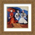thumbnail image 1 of Aleksandra Ekster 2x Matted 20x22 Gold Ornate Framed Art Print 'Three Female Figures', 1 of 2