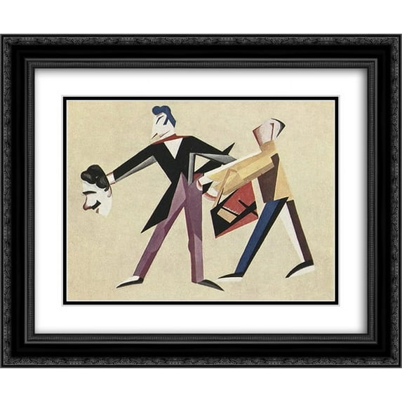 Aleksandra Ekster 2x Matted 24x20 Black Ornate Framed Art Print 'Costume Design for Modern Khlestakov'