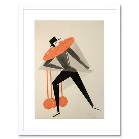 Aleksandra Exter Figure Sketch Artwork Framed Wall Art Print 9X7 Inch