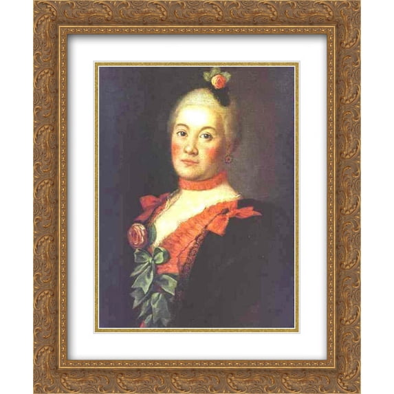 Aleksey Antropov 2x Matted 20x24 Gold Ornate Framed Art Print 'Portrait of Princess T.A.Trubetzkaya'