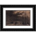 thumbnail image 1 of Aleksey Savrasov 2x Matted 24x18 Black Ornate Framed Art Print 'Autumn night', 1 of 2