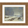 thumbnail image 1 of Aleksey Savrasov 2x Matted 24x20 Gold Ornate Framed Art Print 'Sea of Mud.', 1 of 2