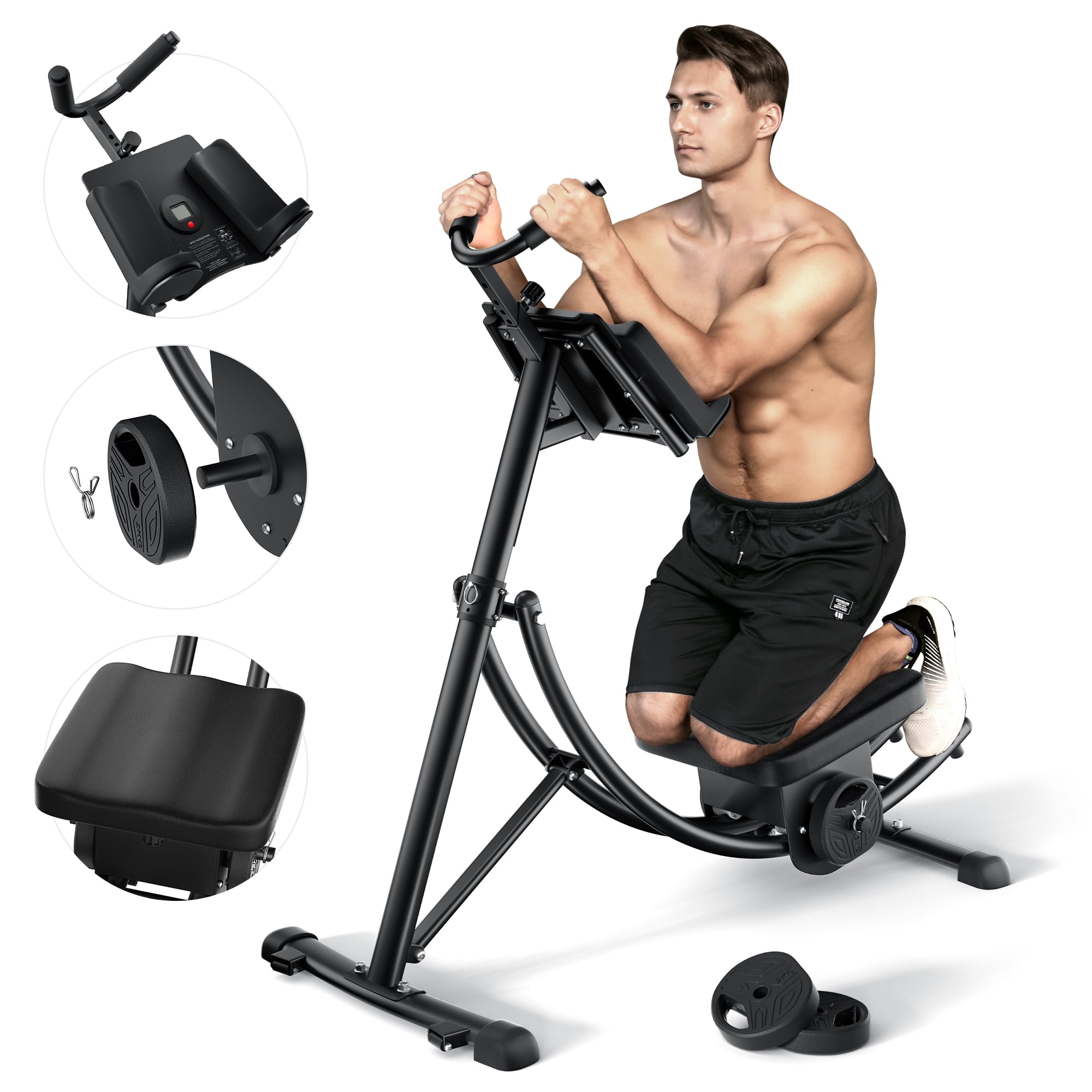 Abs Abdominal Exercise Machine Ab Crunch Fitness Body Muscle Workout N –  XtremepowerUS