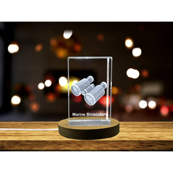 Alens to Distans Horizons | Binoculars 3d Engraved Crystal | Clear | AB Crystal Collection