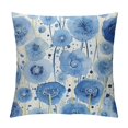 Alepadnf Blue Flowers Square Pillow Cover Case Short Plush Velvet