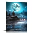 Alepadnf Moon Canvas Wall Art Decor for Bedroom Living Room Office