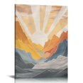 Alepadnf Mountain Sun Clouds Canvas Wall Art Modern Decor Prints for