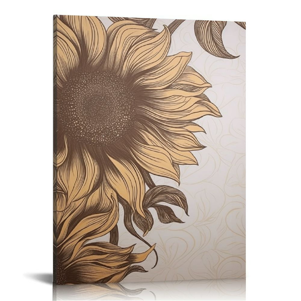Alepadnf Sunflower Rustic Canvas Wall Decor Art Hanging for Bathroom