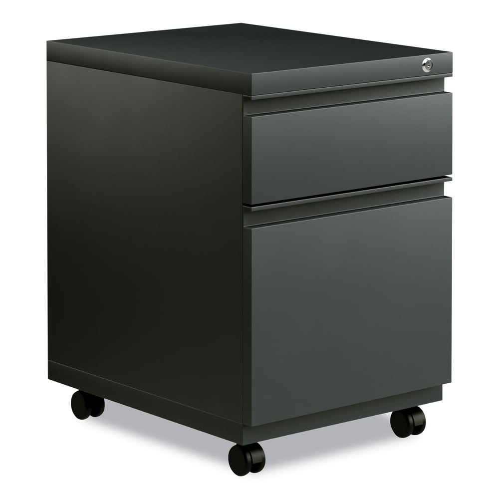 Charcoal Mobile Pedestal 2-Drawer Legal Size File Cabinet with Lock