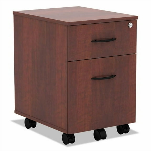 Alera 2 Drawers Vertical Lockable Filing Cabinet, Cherry