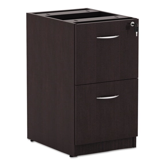 Alera 2 Drawers Vertical Lockable Filing Cabinet, Espresso