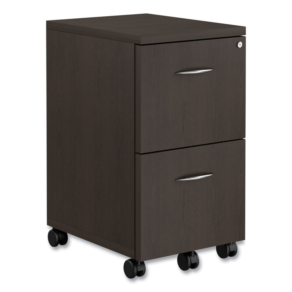 Espresso 2-Drawer Lockable Mobile Filing Cabinet