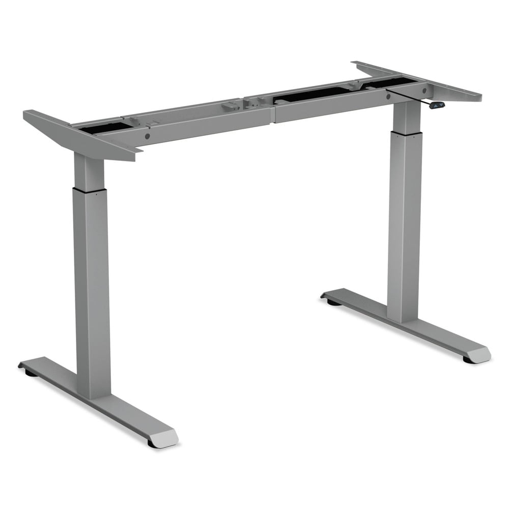 Gray Adjustable Electric Standing Desk Base with Steel Frame