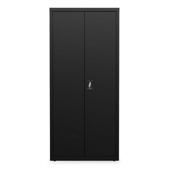 Alera 25770 30 in. x 15 in. x 66 in. 4 Shelves Economy Assembled Storage Cabinets - Black
