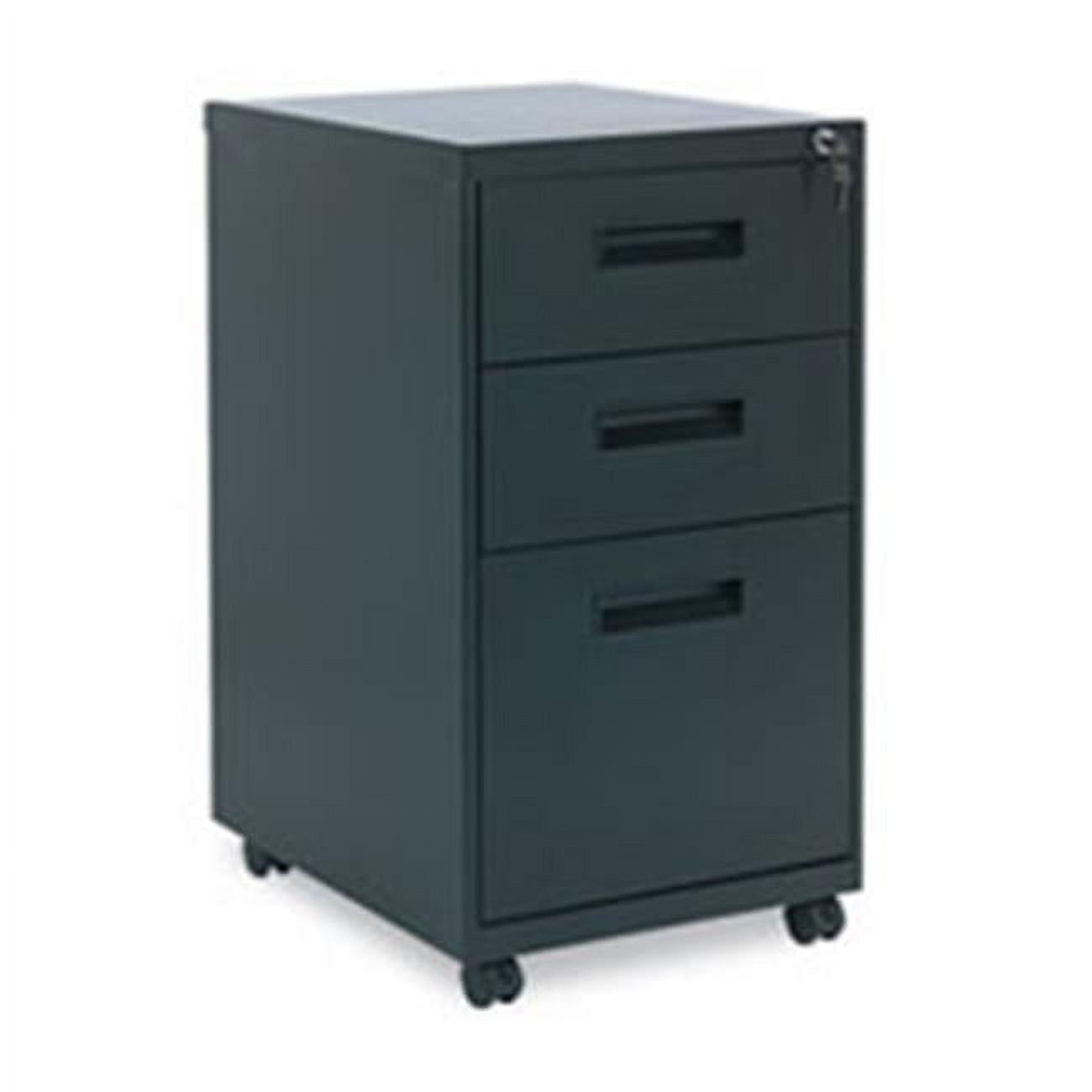 Black Mobile Steel 3-Drawer Legal Size Pedestal File Cabinet